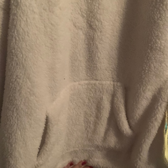 Aeropostal white fuzzy hoodie size small - Picture 1 of 2